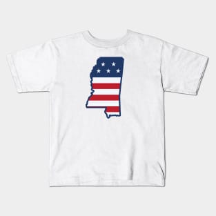 Stars and Stripes Mississippi Kids T-Shirt